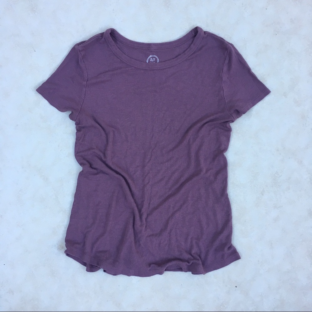 Maurices ribbed purple t-shirt small